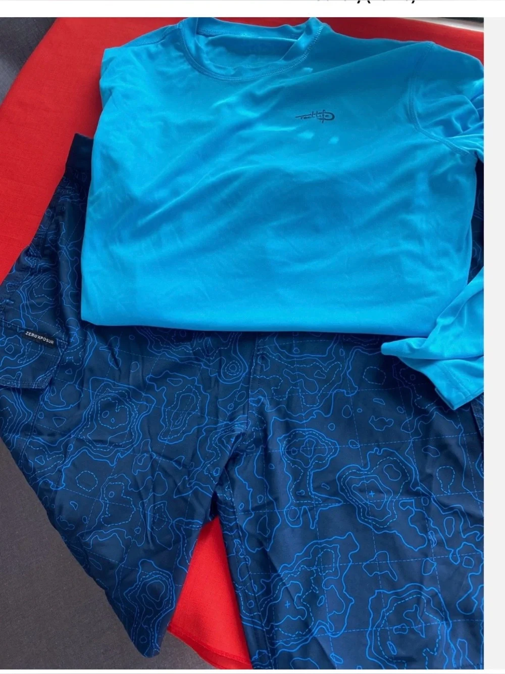 Men's Zeroxposur Blue Swim Shorts + Reel Life Blue Sun Protection Shirt XL